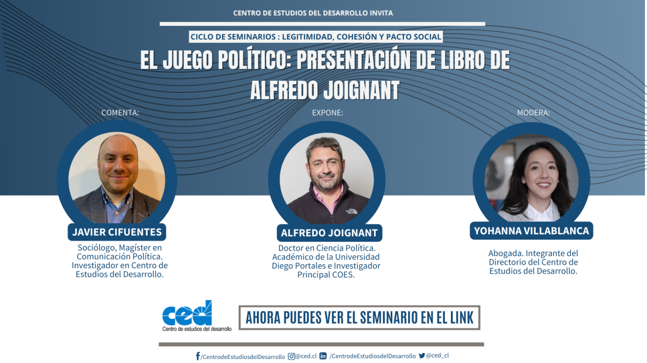 Presentación libro «El Juego Político» de Alfredo Joignant