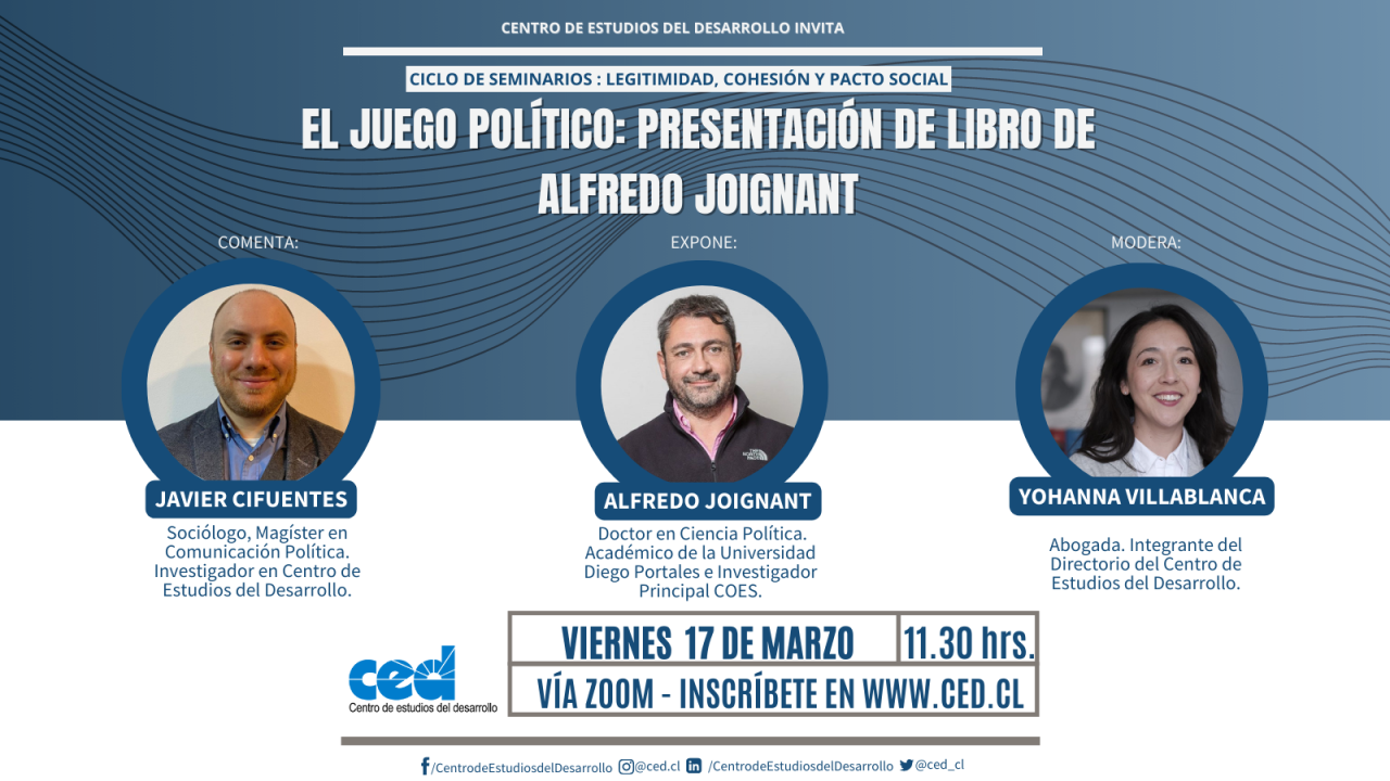 Presentación libro «El Juego Político» escrito por Alfredo Joignant