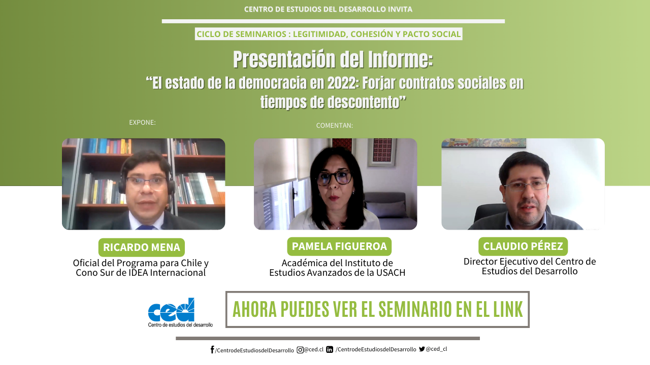 Presentación informe «El estado de la democracia en el mundo 2022: Forjando contratos sociales en tiempos de descontento»